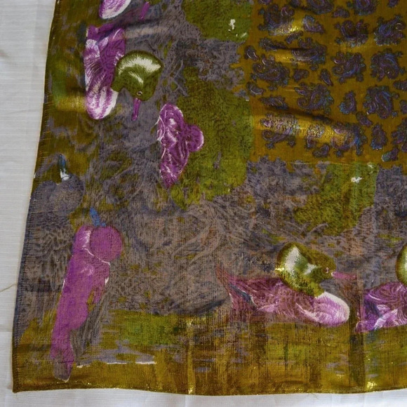 Vintage Sparkly Duck  Scarf - Picture 2 of 10